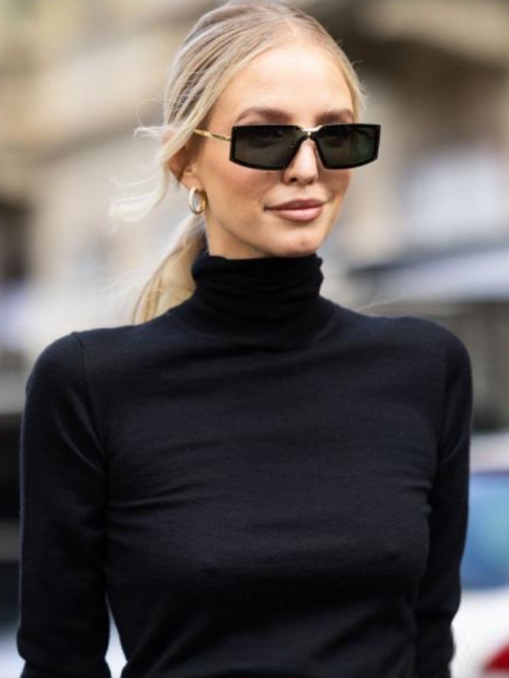 MaxMara Black Rectangular shield Sunglasses